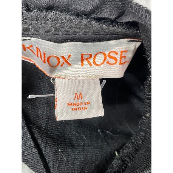 Knox Rose Shirt Womens Medium Black Cap Sleeve Embroidered Boho Floral NWOT - Picture 2 of 7